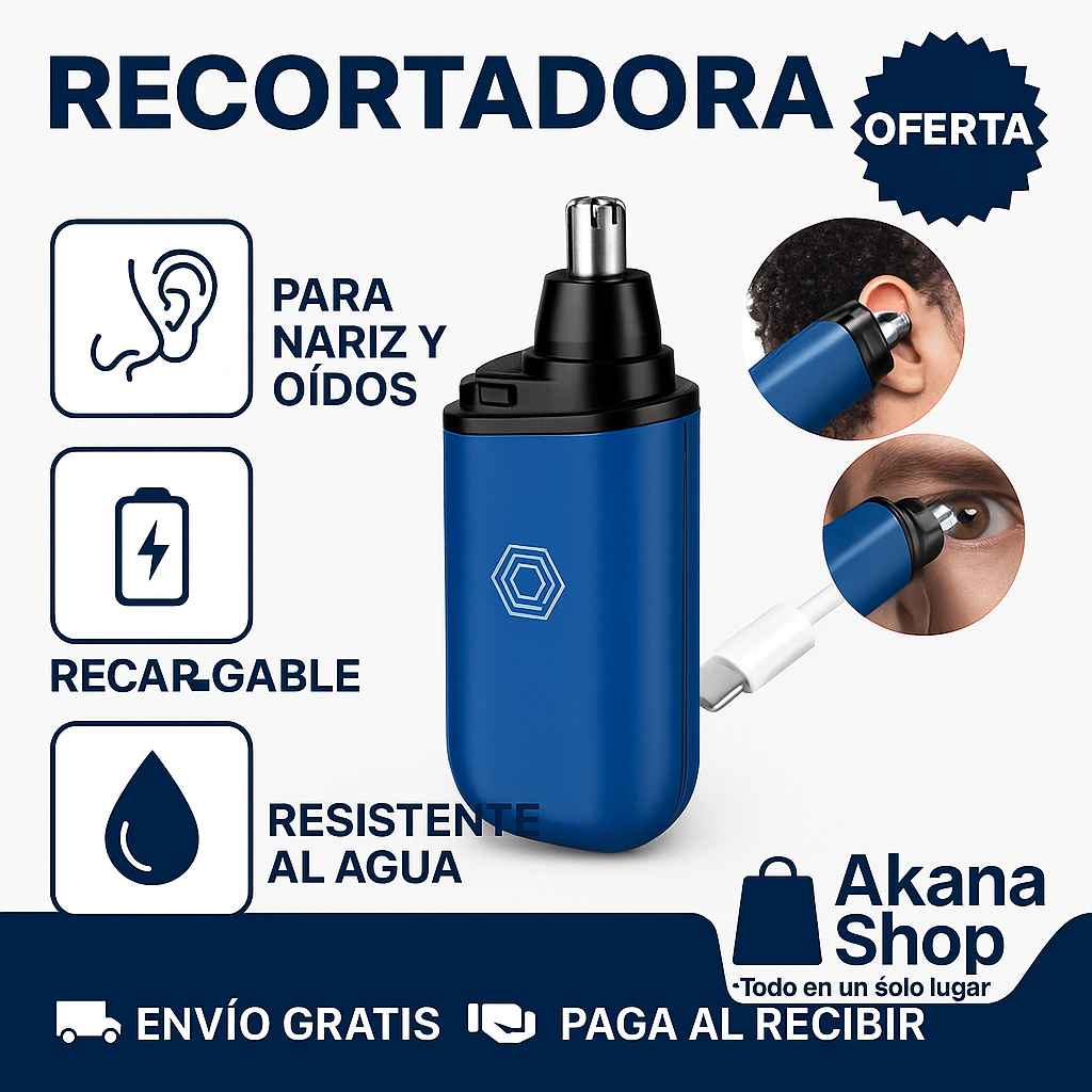 Recortador de Vello 2 en 1 para Nariz y Orejas