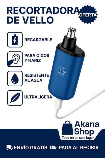 Recortador de Vello 2 en 1 para Nariz y Orejas