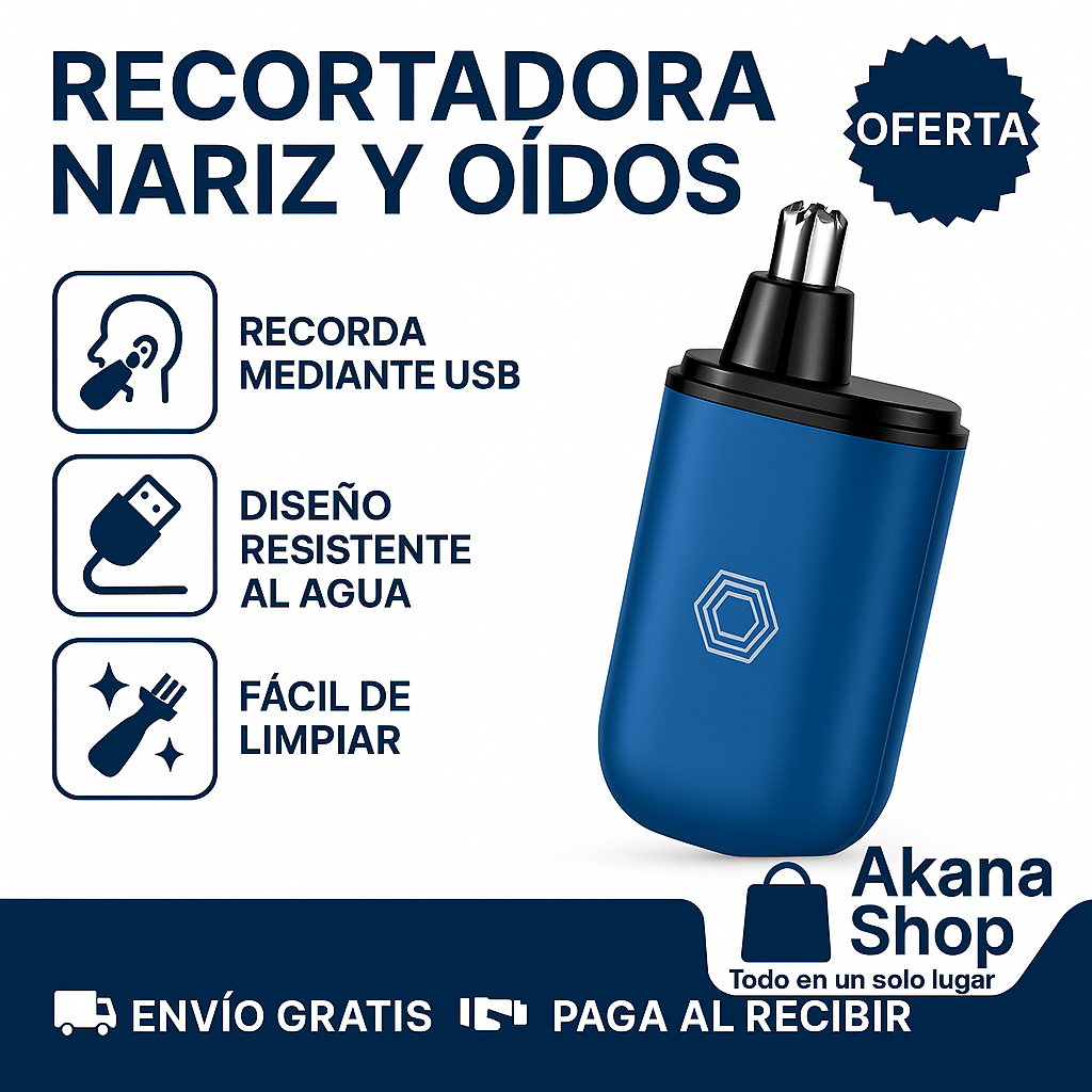 Recortador de Vello 2 en 1 para Nariz y Orejas