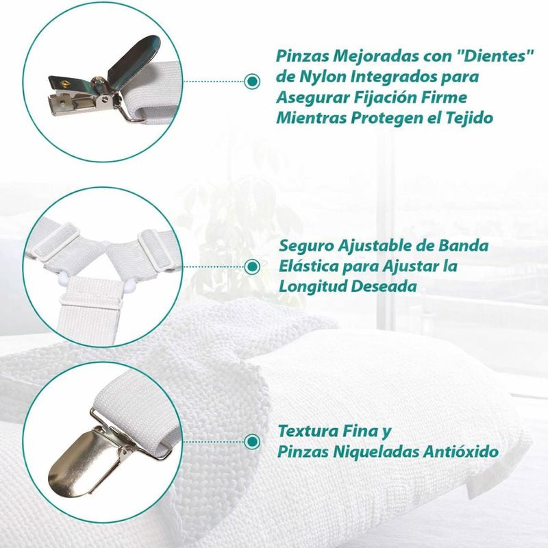 Sujetador De Sabanas 12 Clips Elasticos
